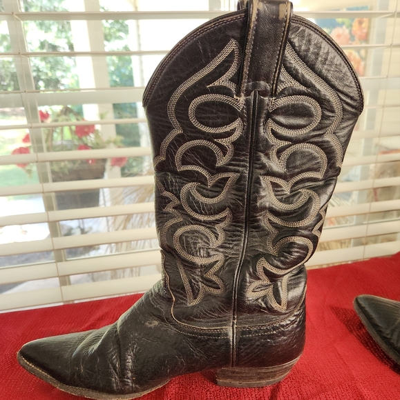 Youth JUSTIN Black Cowboy Boots  Size 8.5 C - Picture 3 of 13